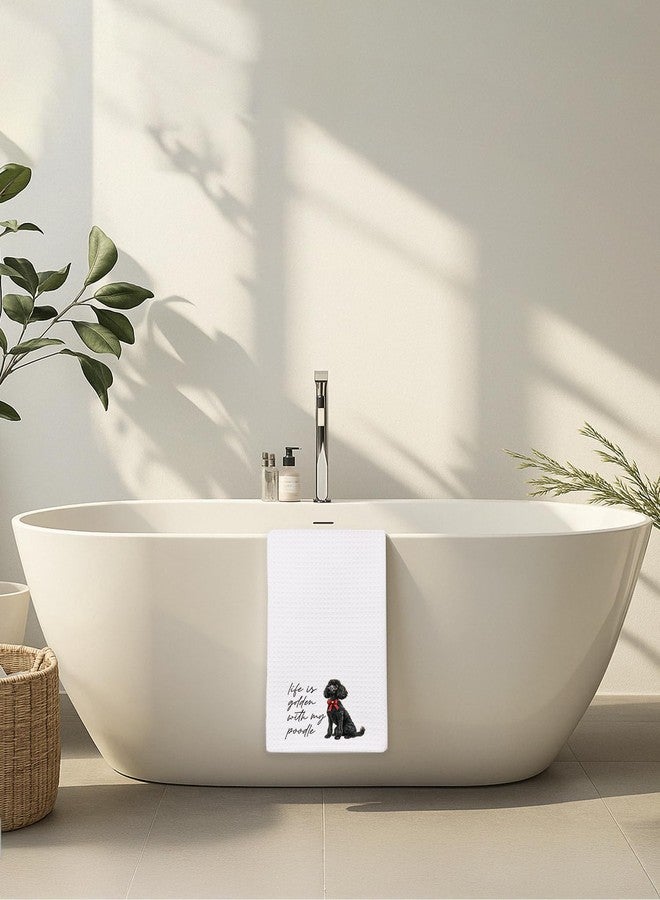 BitKan Black Goldendoodle Hand Towels for Bathroom - Golden Doodle Poodle Kitchen Dish Tea Towels, Goldendoodle Dog Mom Gifts for Dog Lovers/Women, Golden Doodle Gifts for Mothers Day/Christmas - Image 5